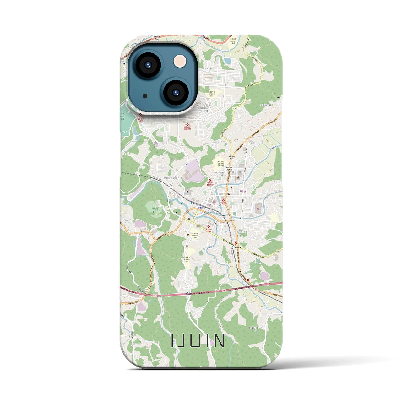 【伊集院(鹿児島県)】地図柄iPhoneケース(バックカバータイプ)