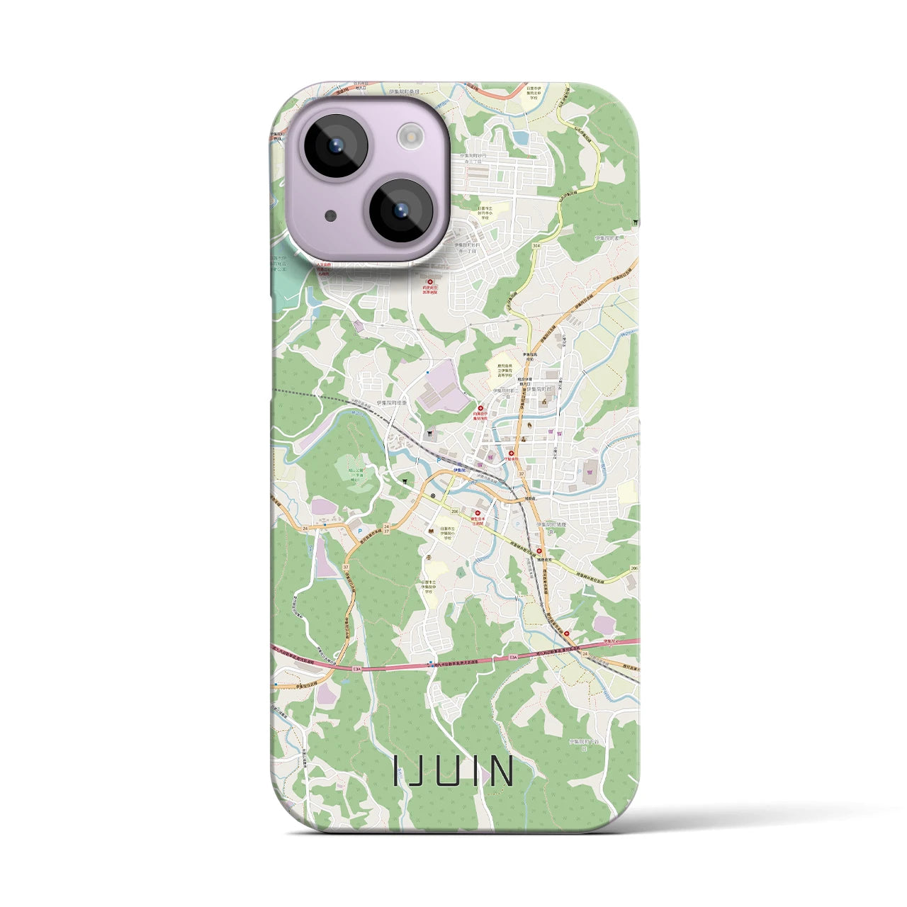 【伊集院(鹿児島県)】地図柄iPhoneケース(バックカバータイプ)