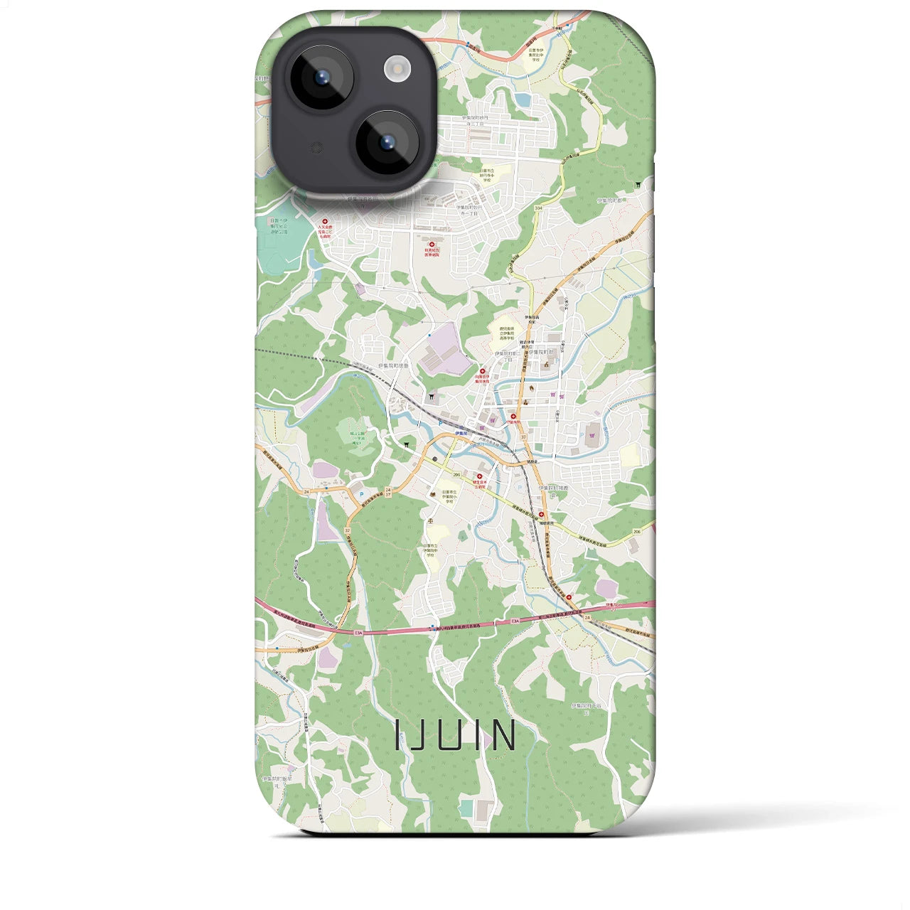 【伊集院(鹿児島県)】地図柄iPhoneケース(バックカバータイプ)