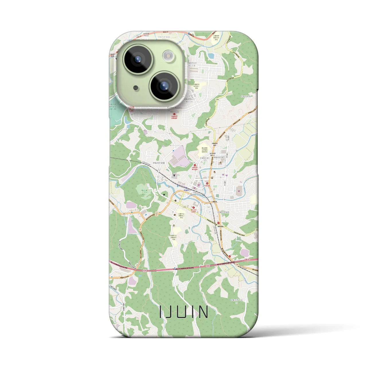【伊集院(鹿児島県)】地図柄iPhoneケース(バックカバータイプ)