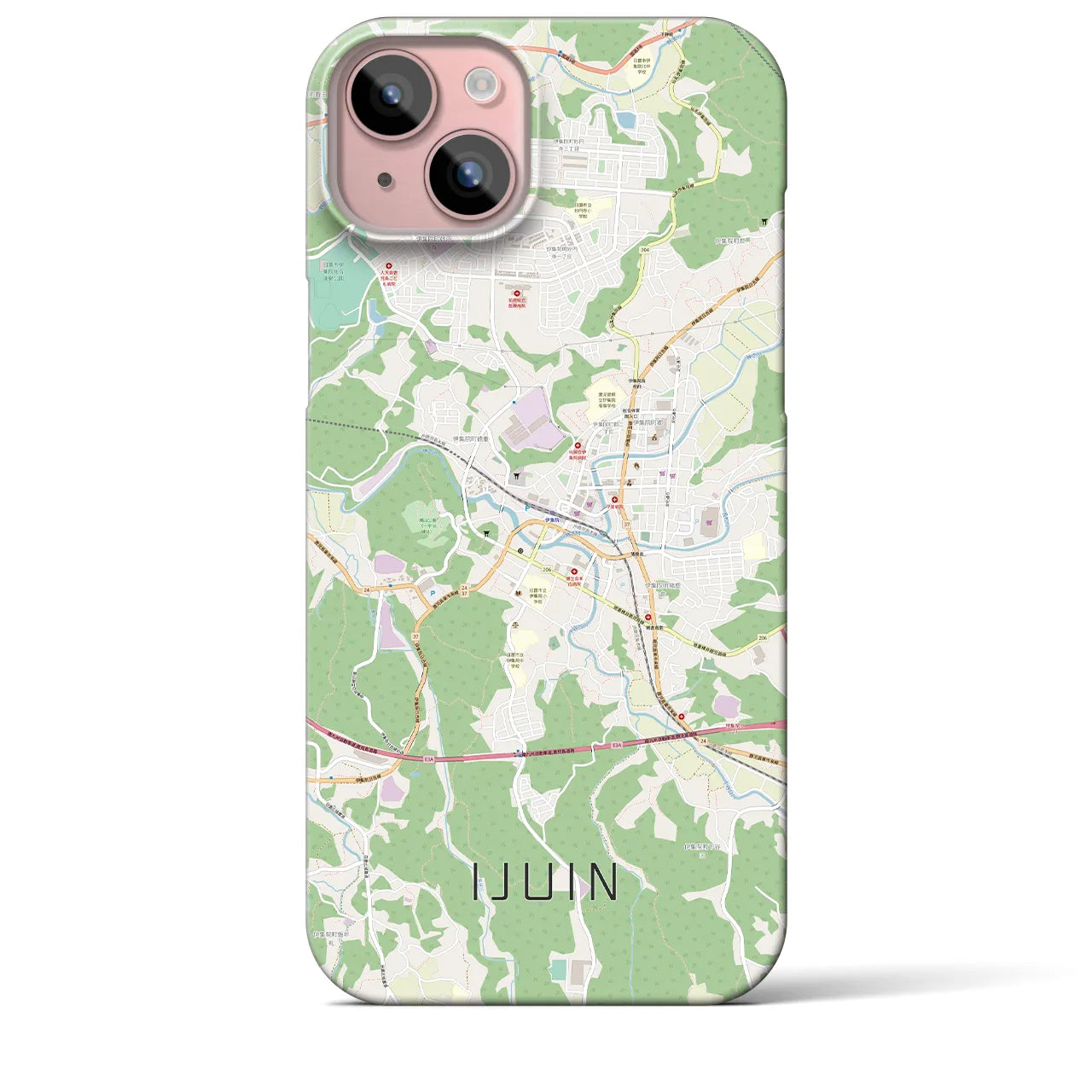 【伊集院(鹿児島県)】地図柄iPhoneケース(バックカバータイプ)