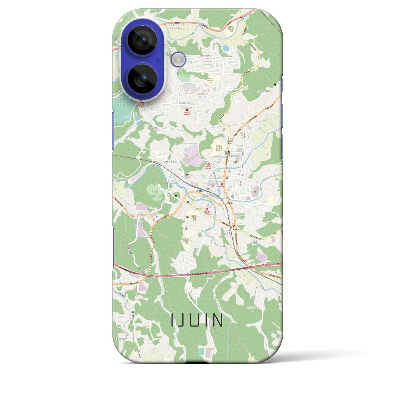 【伊集院(鹿児島県)】地図柄iPhoneケース(バックカバータイプ)
