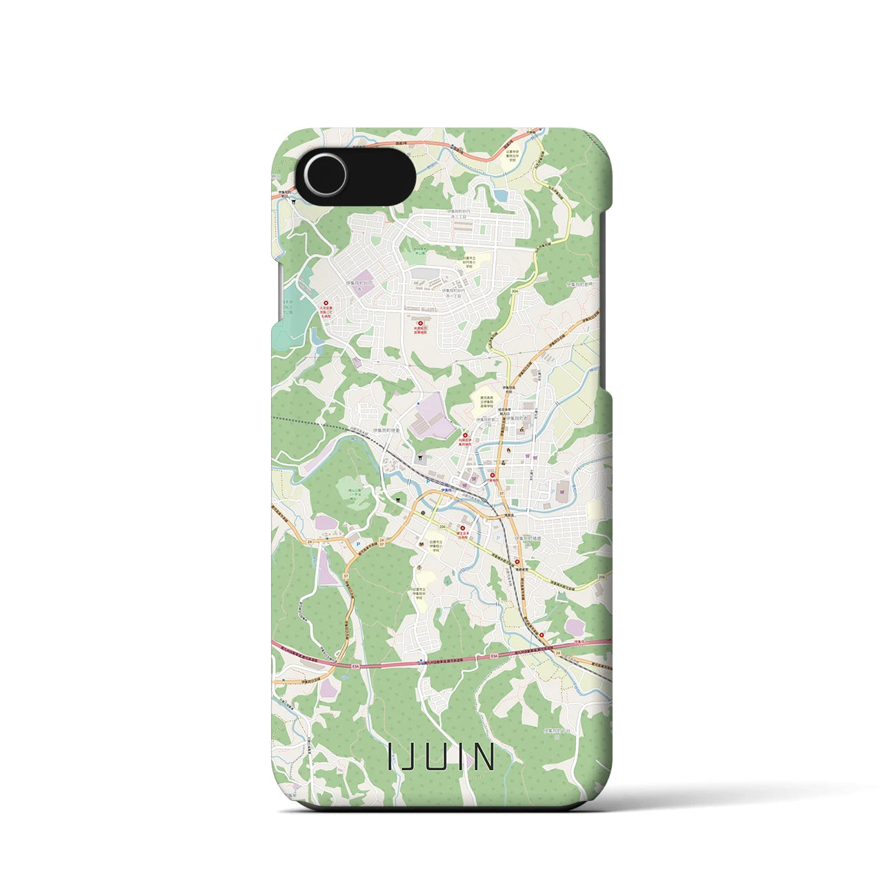 【伊集院(鹿児島県)】地図柄iPhoneケース(バックカバータイプ)