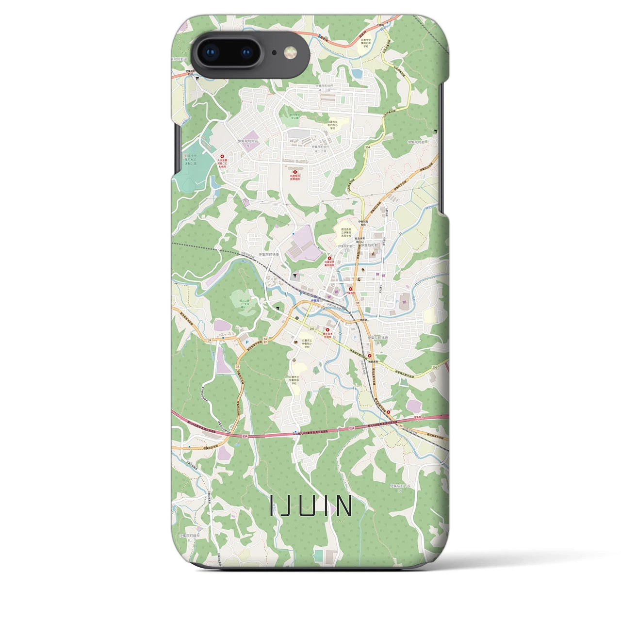 【伊集院(鹿児島県)】地図柄iPhoneケース(バックカバータイプ)