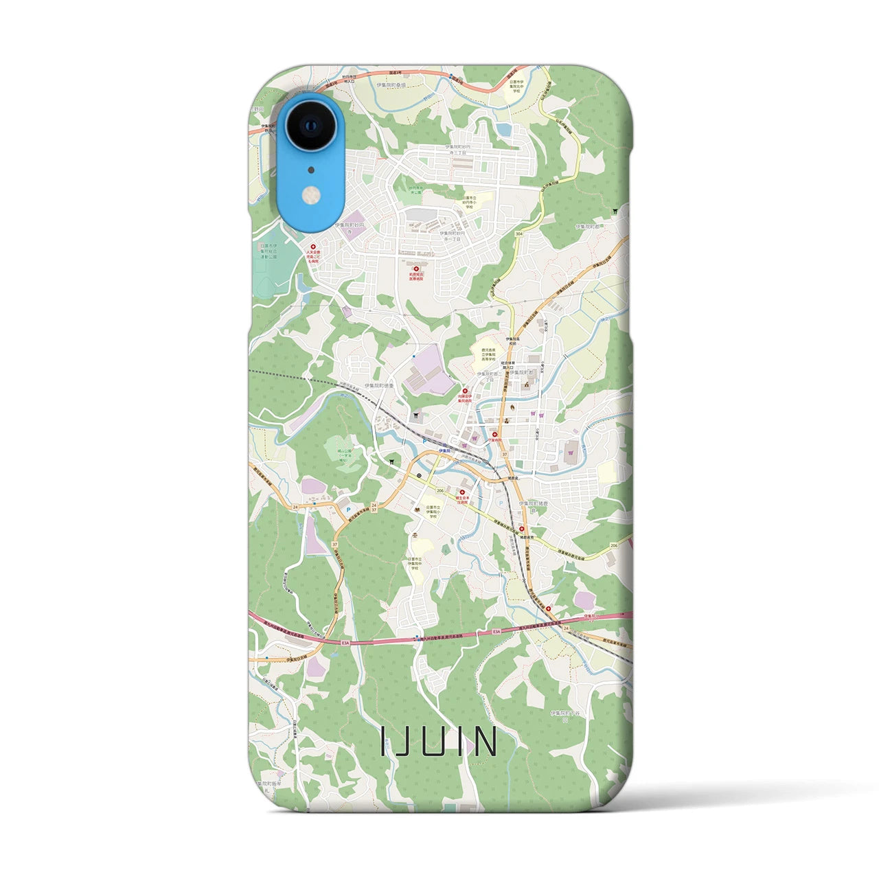【伊集院(鹿児島県)】地図柄iPhoneケース(バックカバータイプ)
