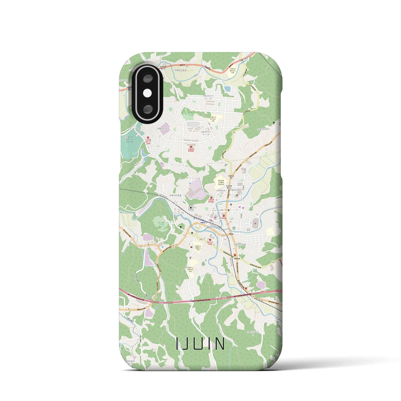 【伊集院(鹿児島県)】地図柄iPhoneケース(バックカバータイプ)