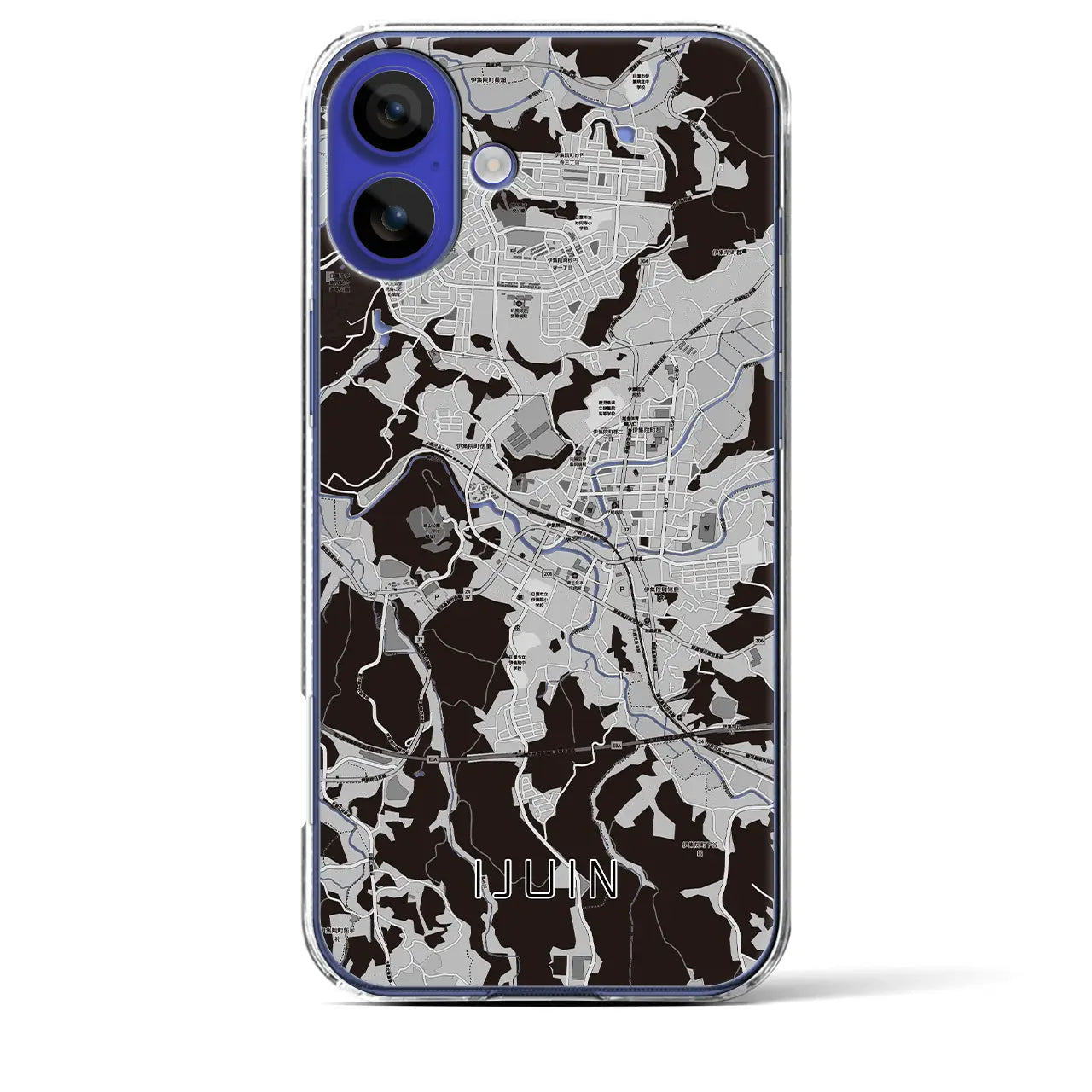 【伊集院(鹿児島県)】地図柄iPhoneケース(クリアタイプ)