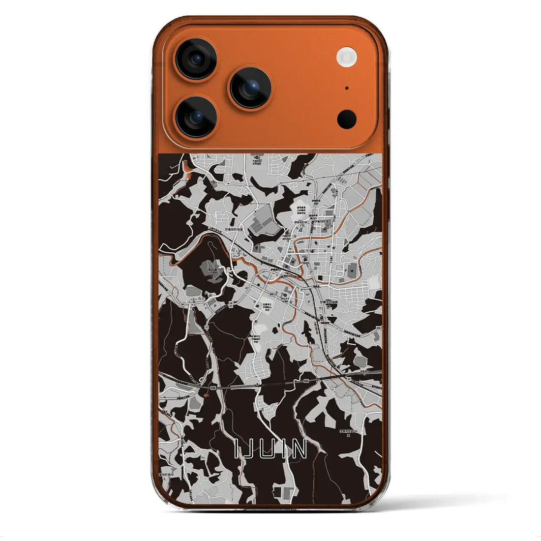 【伊集院(鹿児島県)】地図柄iPhoneケース(クリアタイプ)