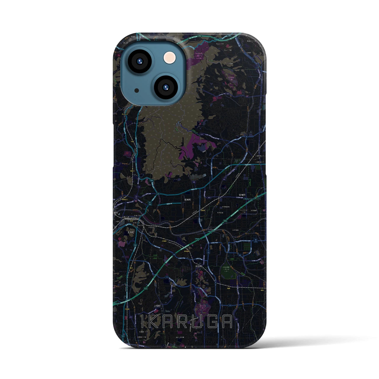 【斑鳩(奈良県)】地図柄iPhoneケース(バックカバータイプ)