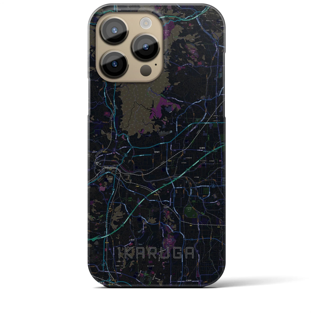 【斑鳩(奈良県)】地図柄iPhoneケース(バックカバータイプ)