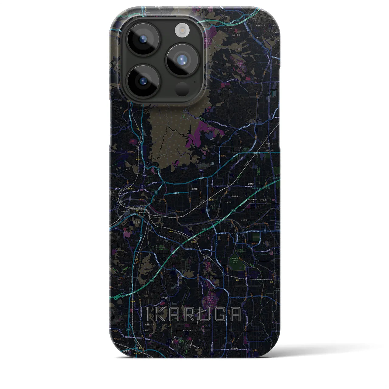 【斑鳩(奈良県)】地図柄iPhoneケース(バックカバータイプ)