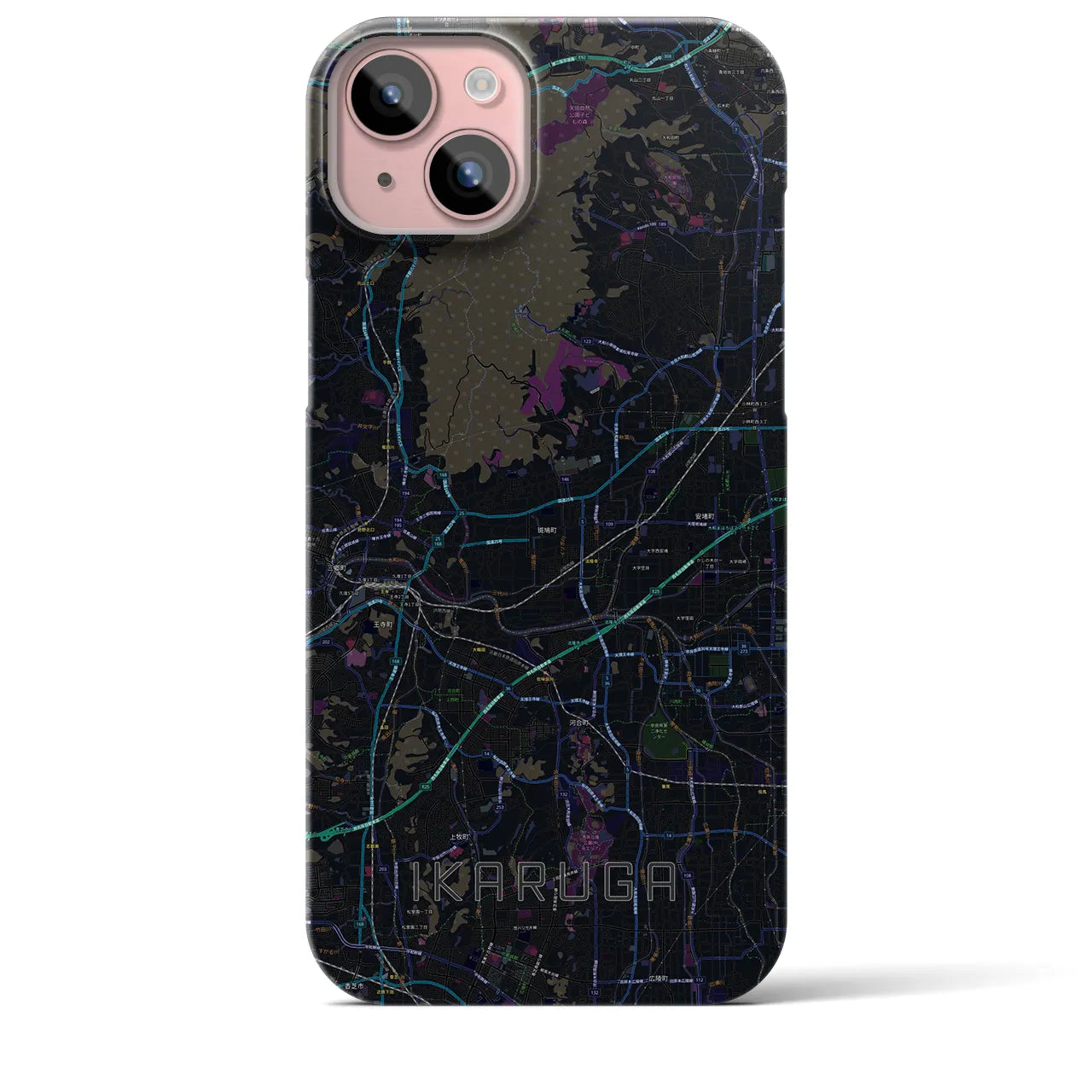 【斑鳩(奈良県)】地図柄iPhoneケース(バックカバータイプ)