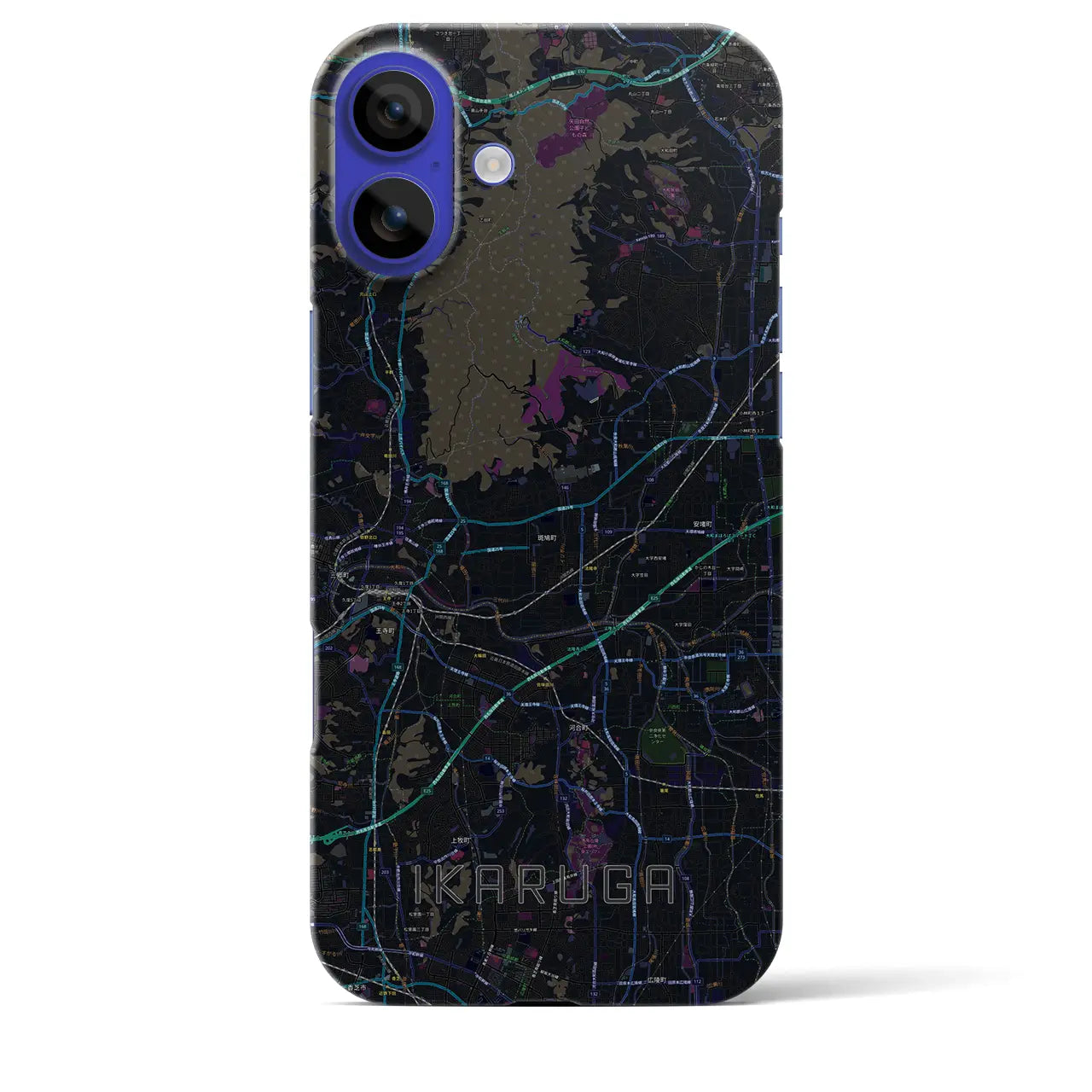 【斑鳩(奈良県)】地図柄iPhoneケース(バックカバータイプ)