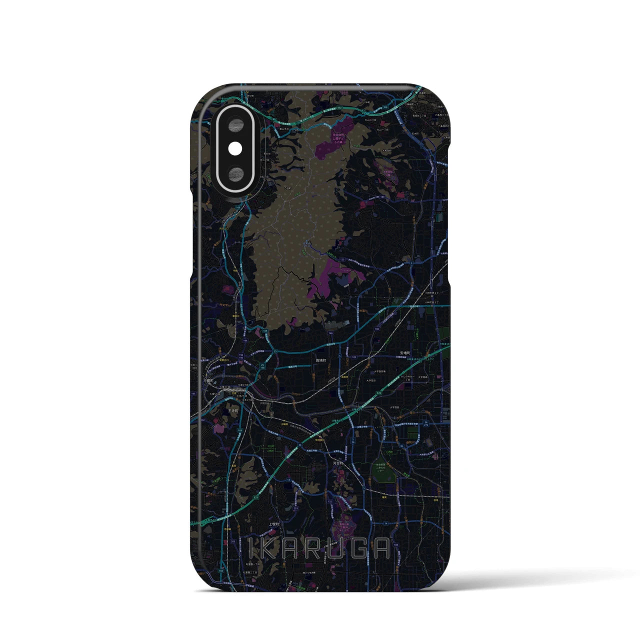 【斑鳩(奈良県)】地図柄iPhoneケース(バックカバータイプ)