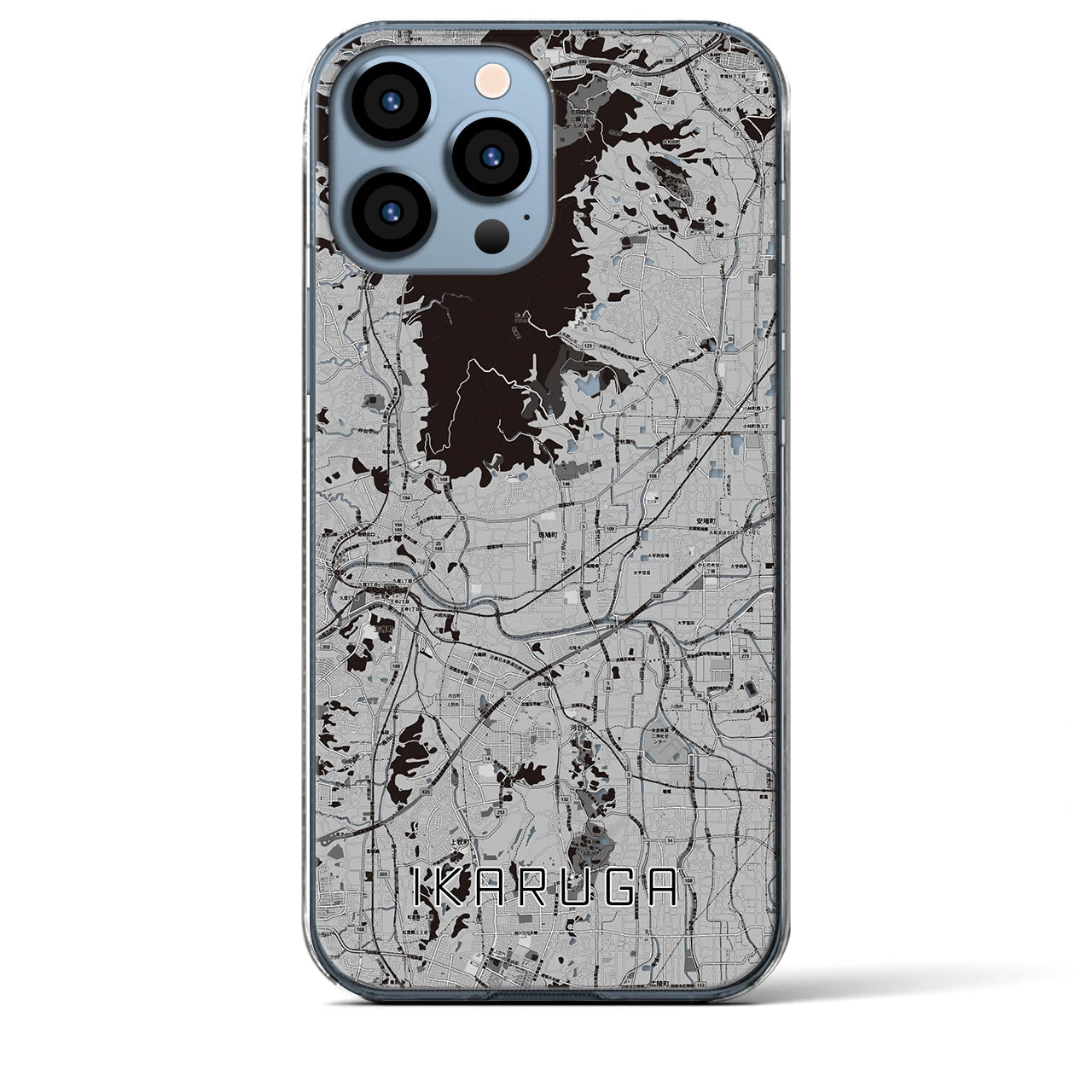 【斑鳩(奈良県)】地図柄iPhoneケース(クリアタイプ)