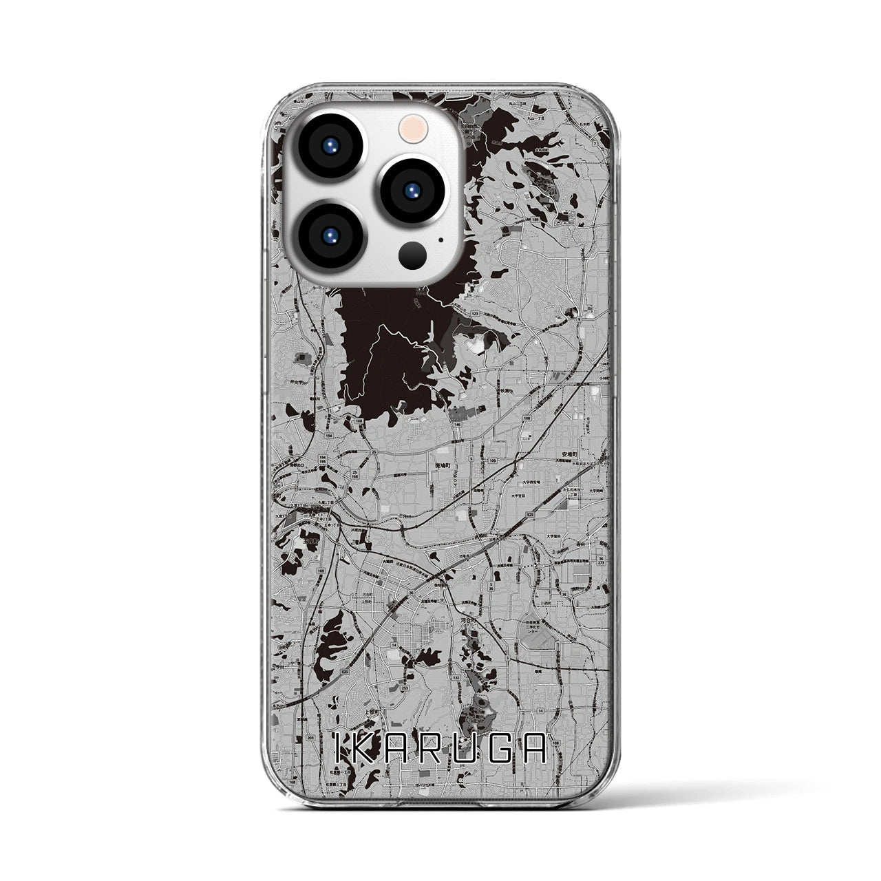 【斑鳩(奈良県)】地図柄iPhoneケース(クリアタイプ)