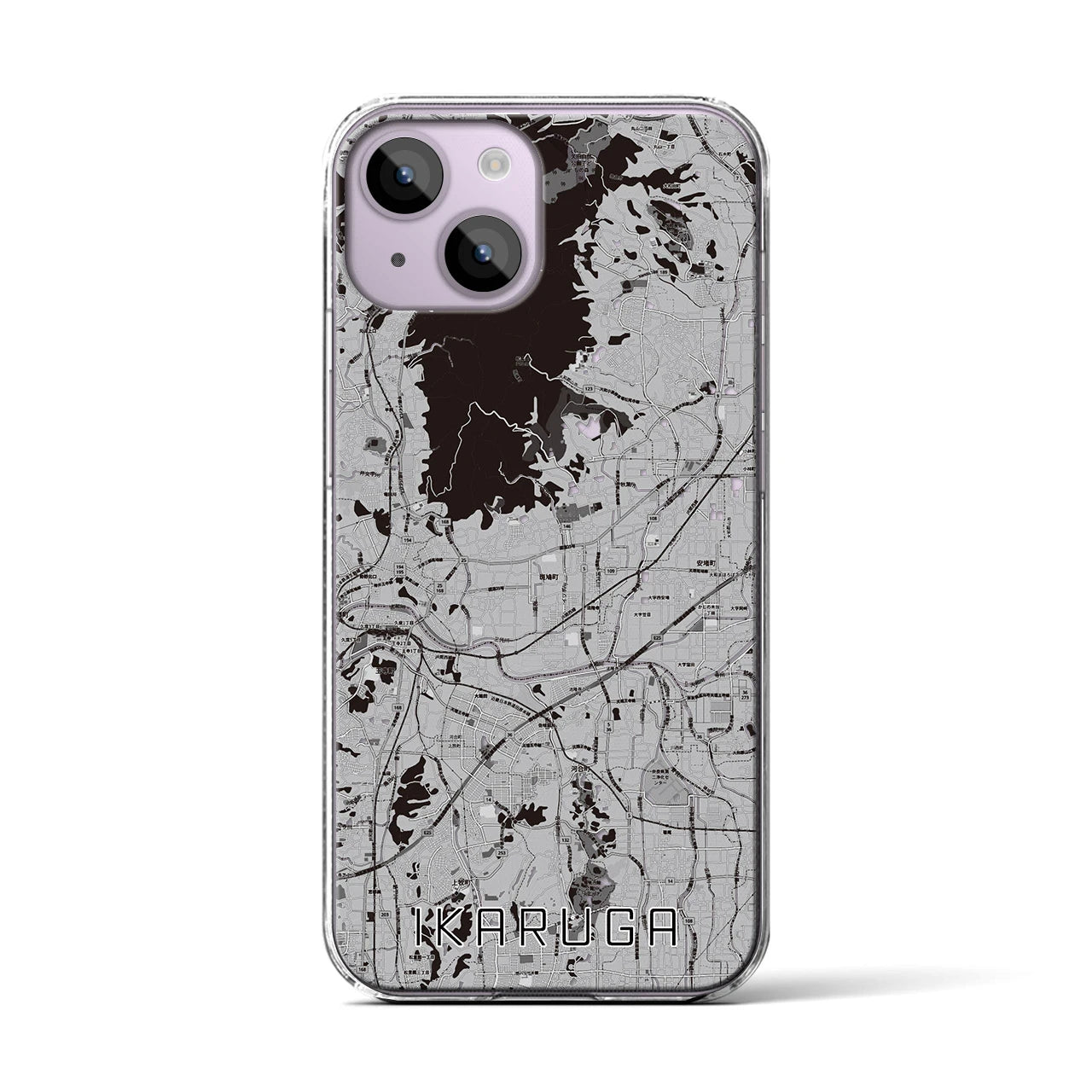 【斑鳩(奈良県)】地図柄iPhoneケース(クリアタイプ)