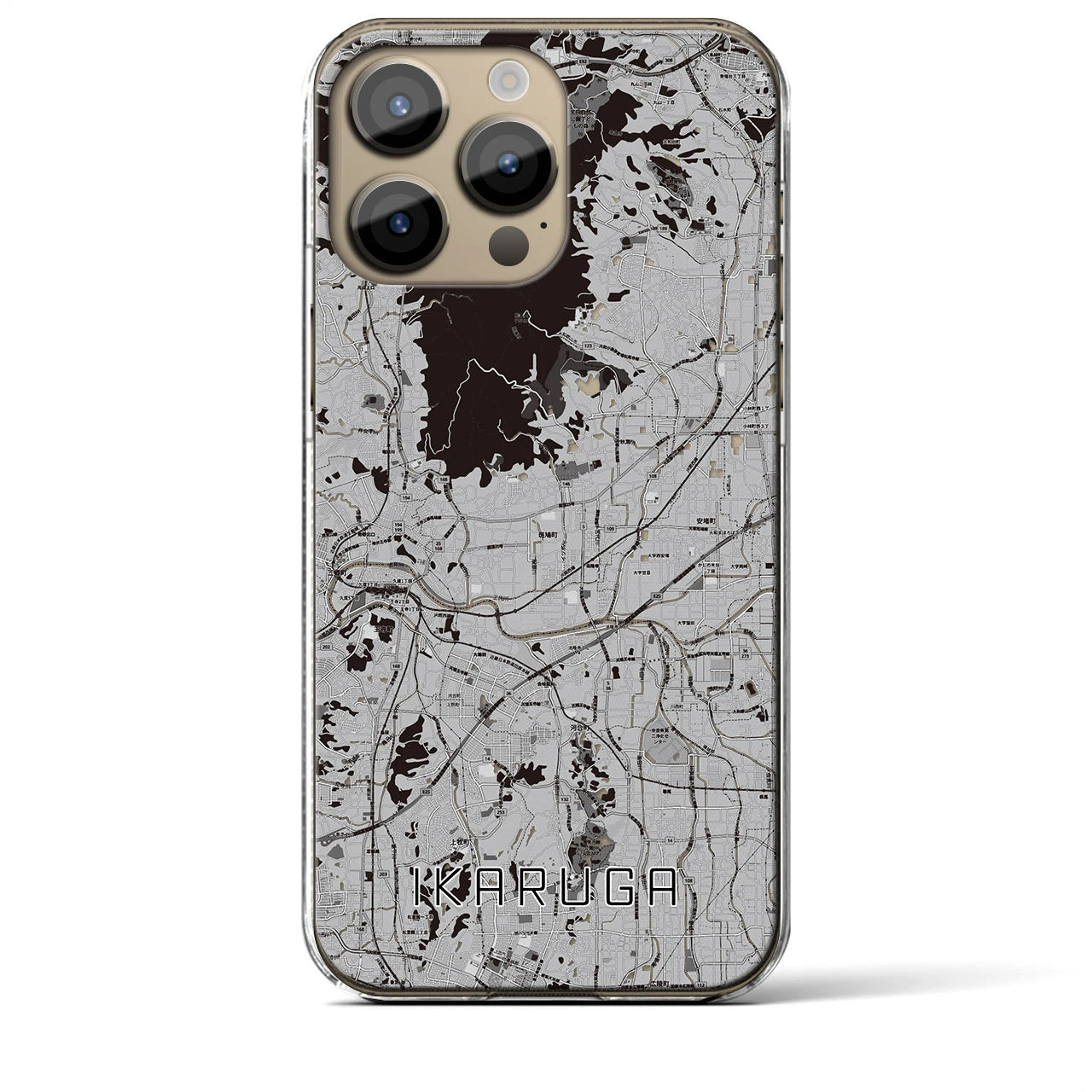 【斑鳩(奈良県)】地図柄iPhoneケース(クリアタイプ)