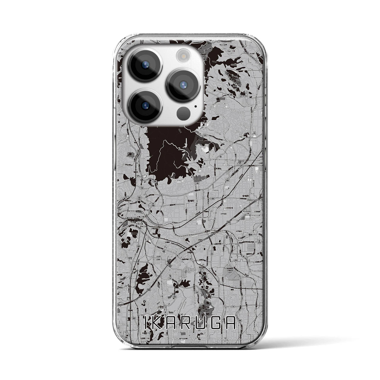 【斑鳩(奈良県)】地図柄iPhoneケース(クリアタイプ)