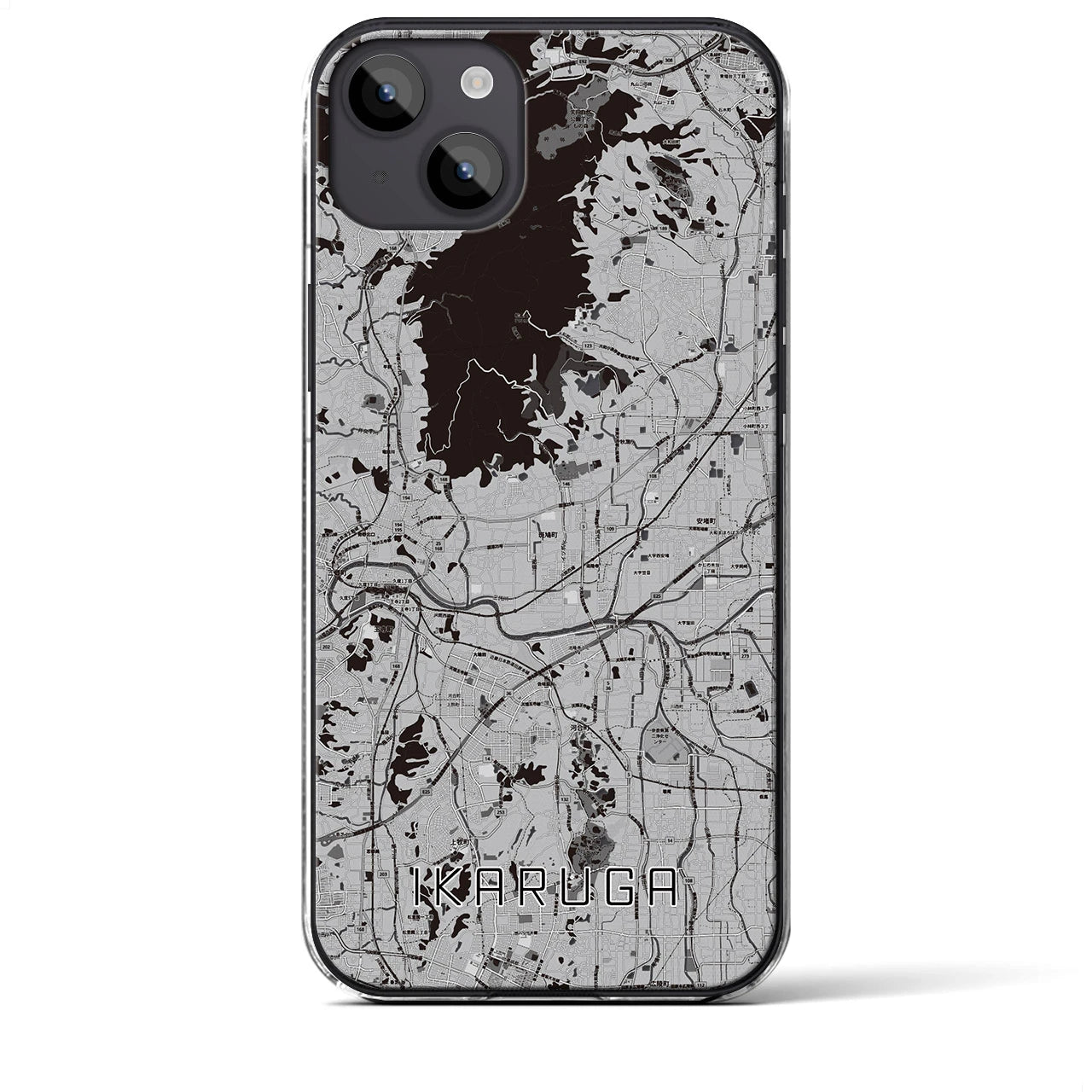 【斑鳩(奈良県)】地図柄iPhoneケース(クリアタイプ)