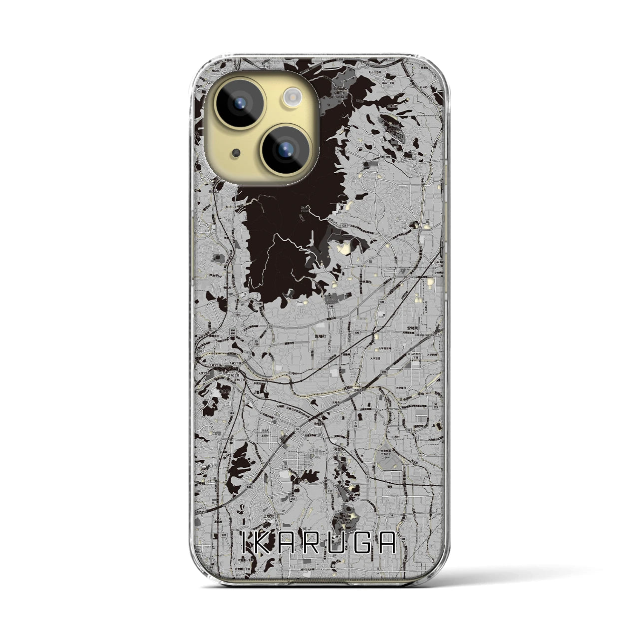 【斑鳩(奈良県)】地図柄iPhoneケース(クリアタイプ)