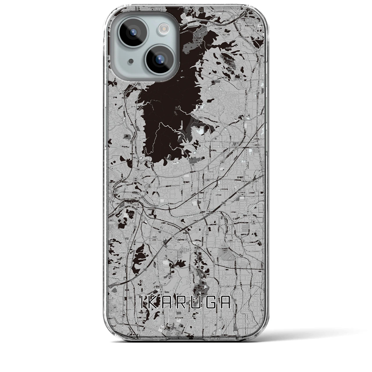 【斑鳩(奈良県)】地図柄iPhoneケース(クリアタイプ)