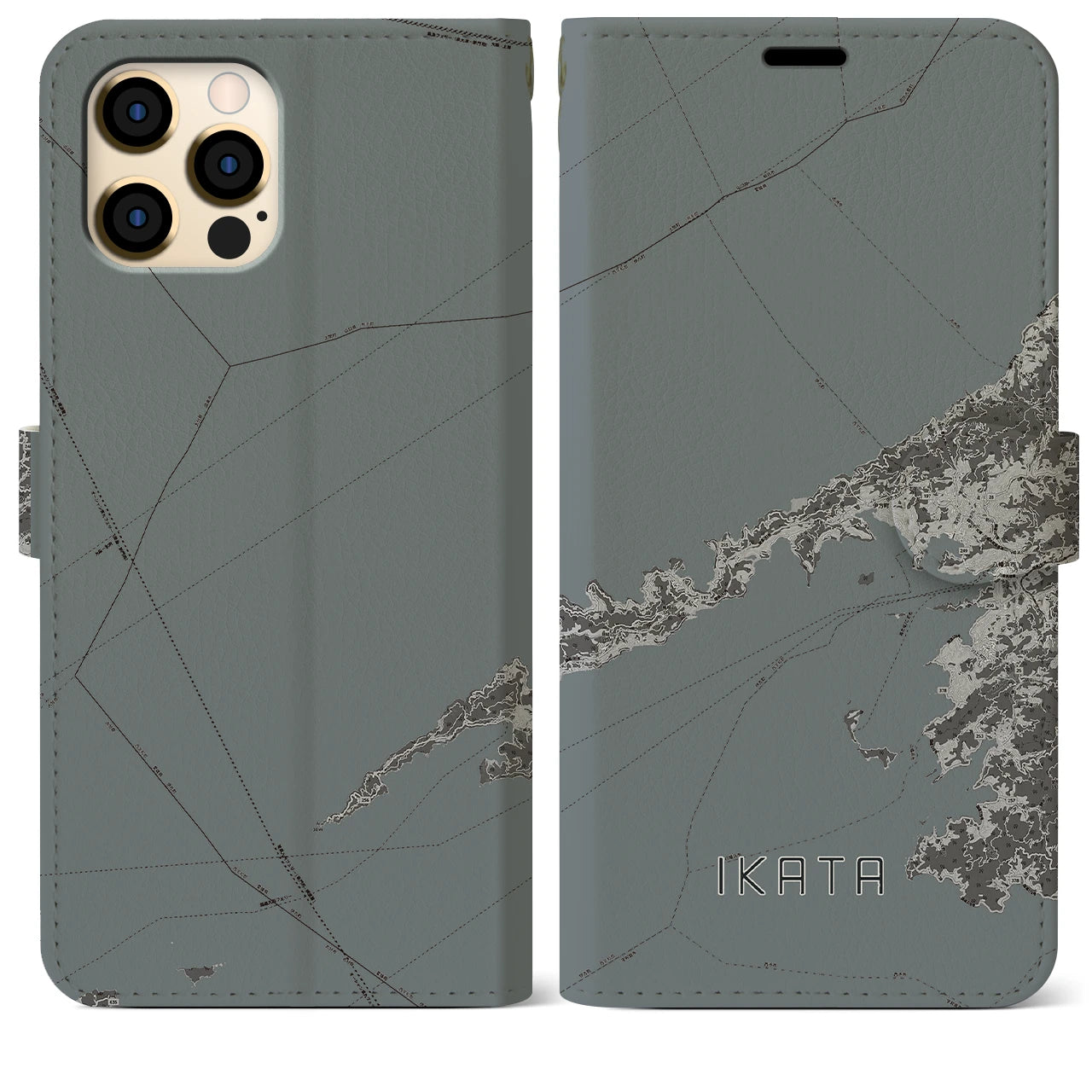 【伊方(愛媛県)】地図柄iPhoneケース(手帳タイプ)