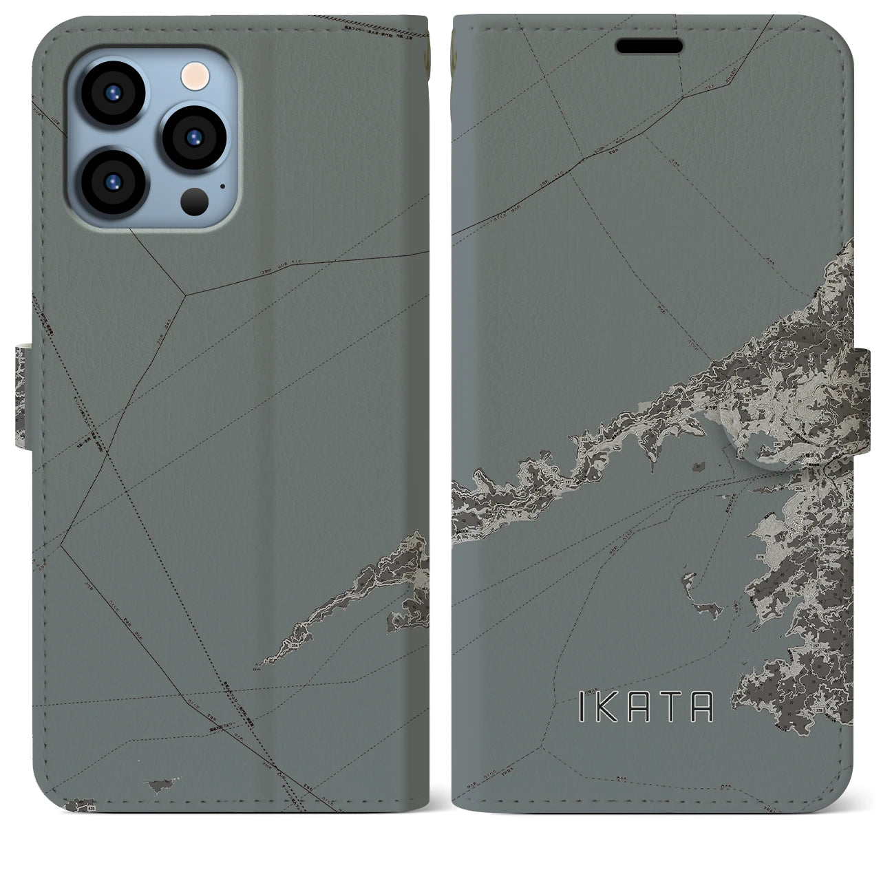 【伊方(愛媛県)】地図柄iPhoneケース(手帳タイプ)
