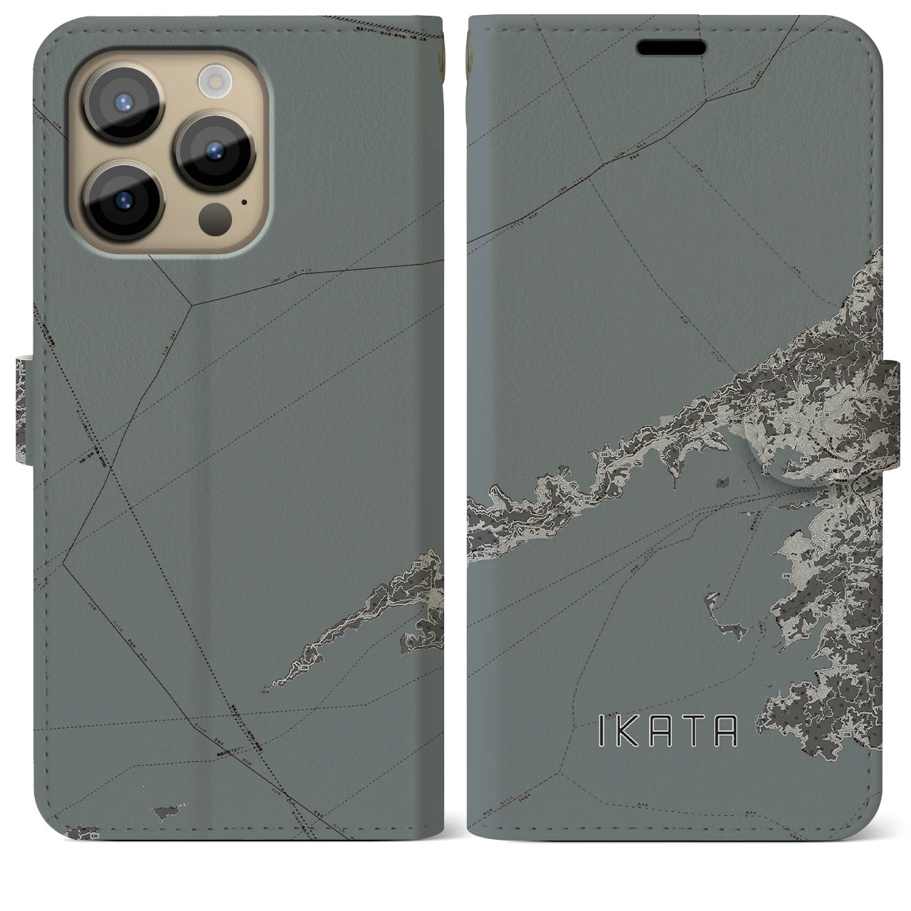 【伊方(愛媛県)】地図柄iPhoneケース(手帳タイプ)
