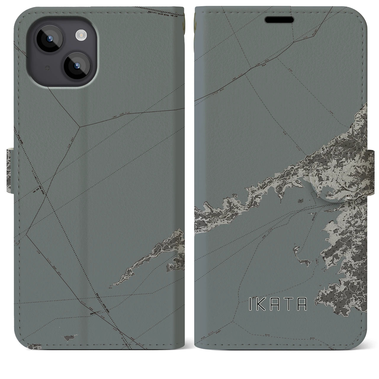 【伊方(愛媛県)】地図柄iPhoneケース(手帳タイプ)