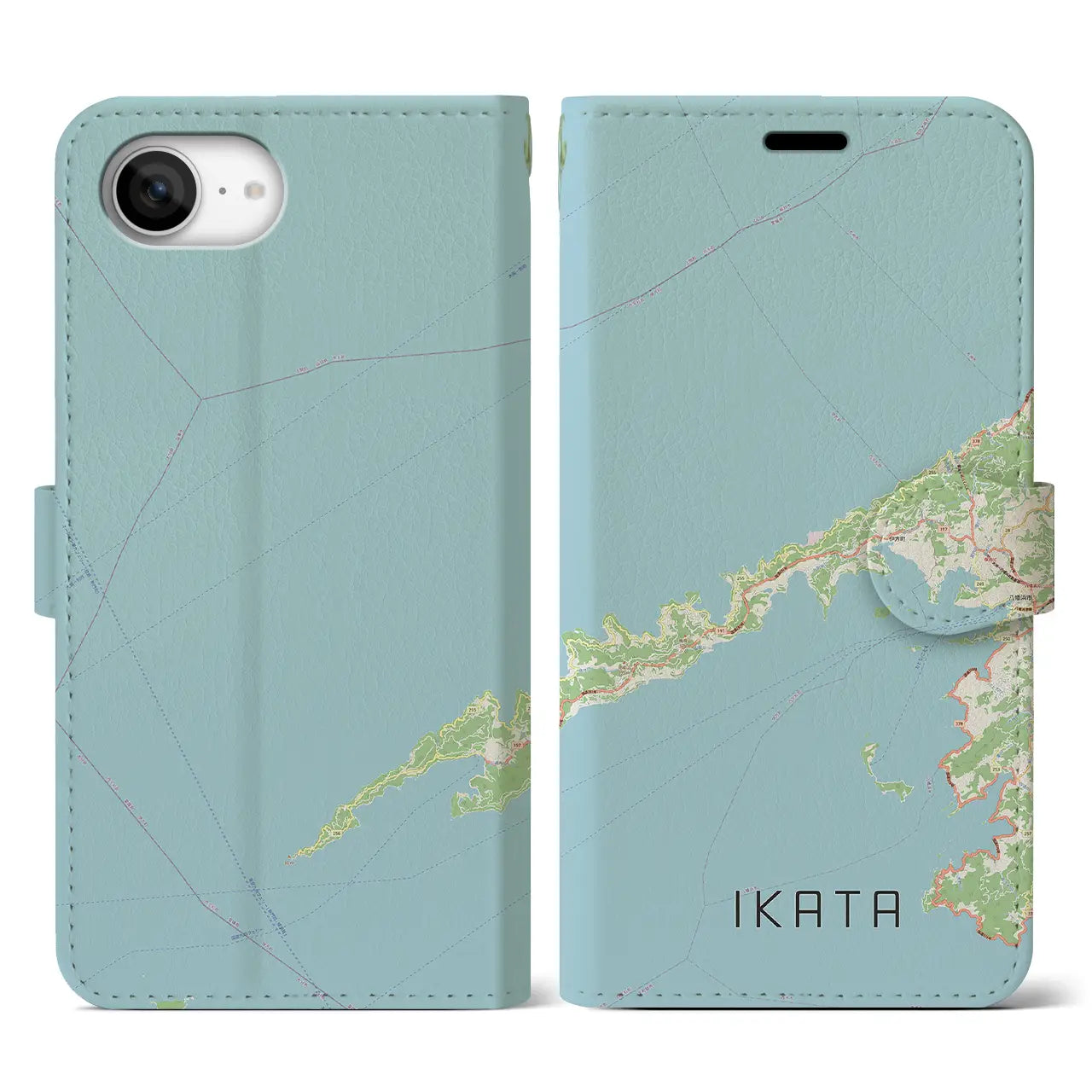 【伊方(愛媛県)】地図柄iPhoneケース(手帳タイプ)
