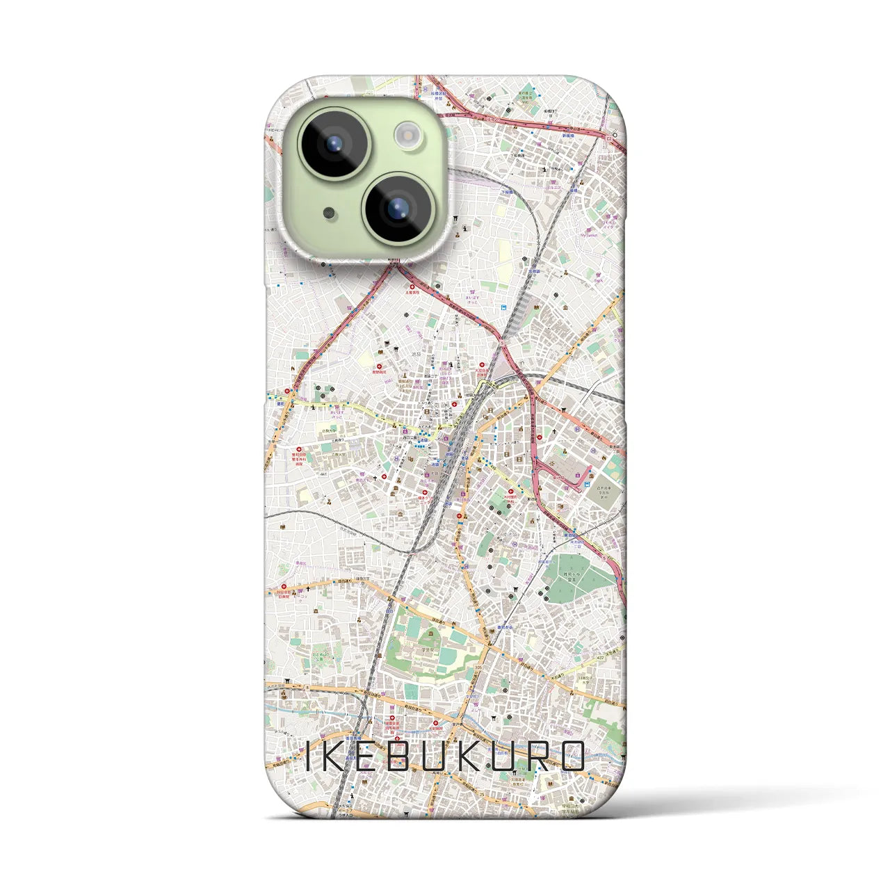 【池袋(東京都)】地図柄iPhoneケース(バックカバータイプ)