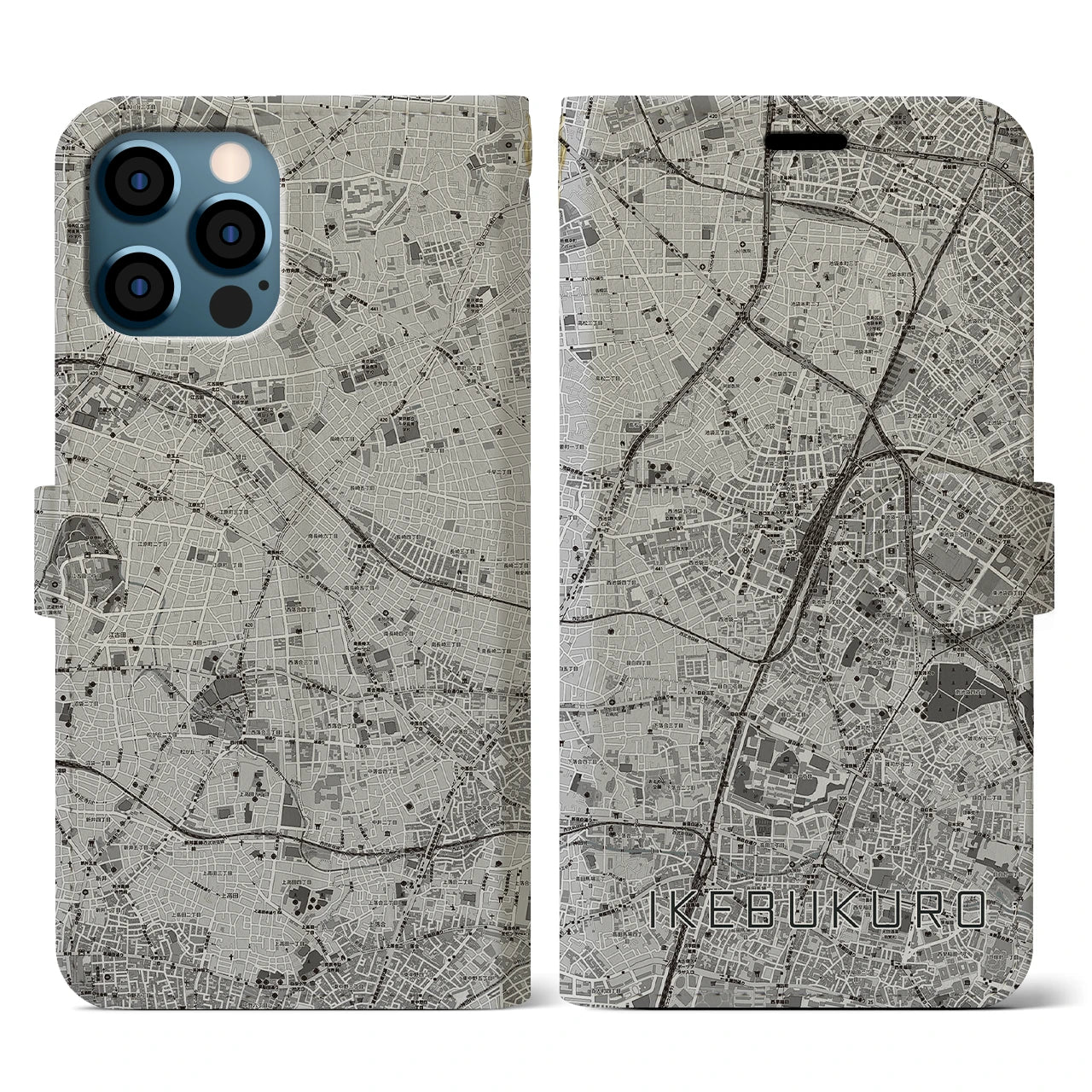 【池袋(東京都)】地図柄iPhoneケース(手帳タイプ)