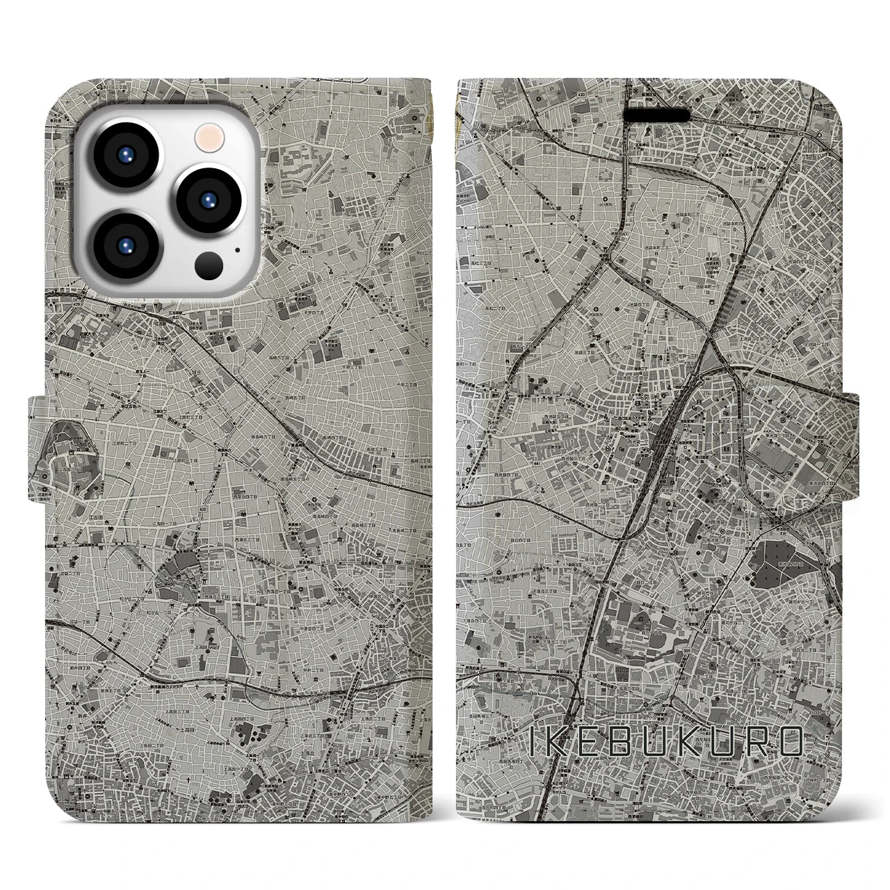 【池袋(東京都)】地図柄iPhoneケース(手帳タイプ)