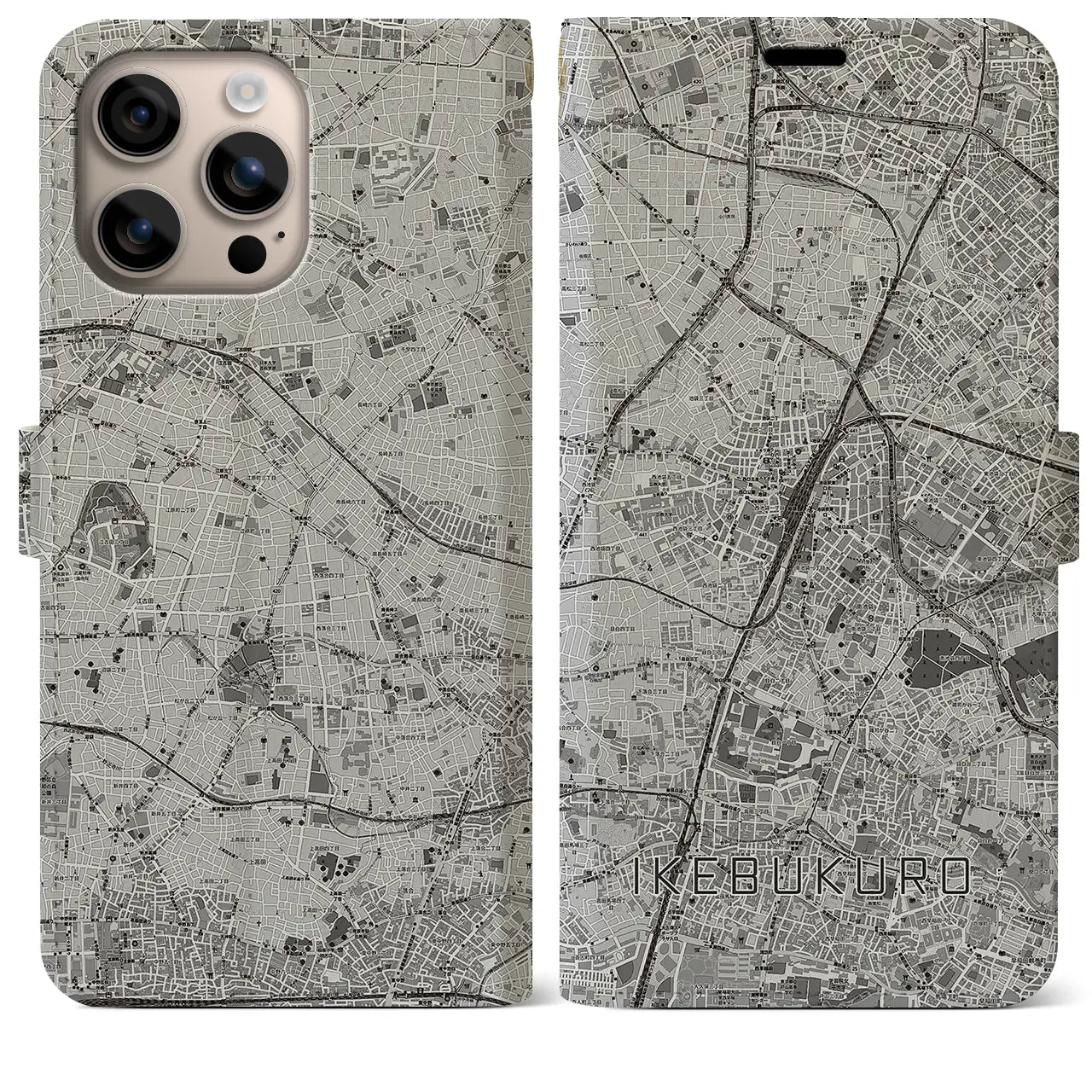 【池袋(東京都)】地図柄iPhoneケース(手帳タイプ)