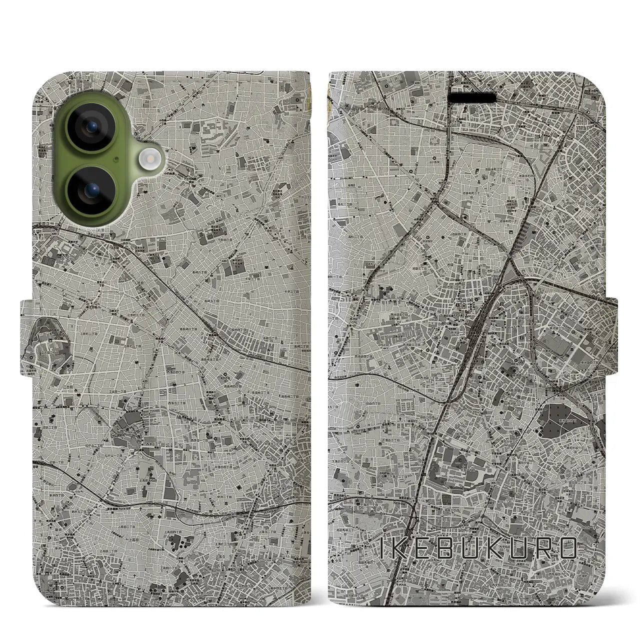 【池袋(東京都)】地図柄iPhoneケース(手帳タイプ)