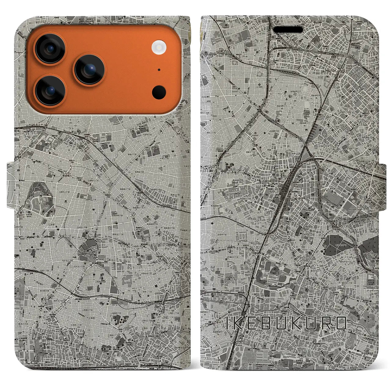 【池袋(東京都)】地図柄iPhoneケース(手帳タイプ)