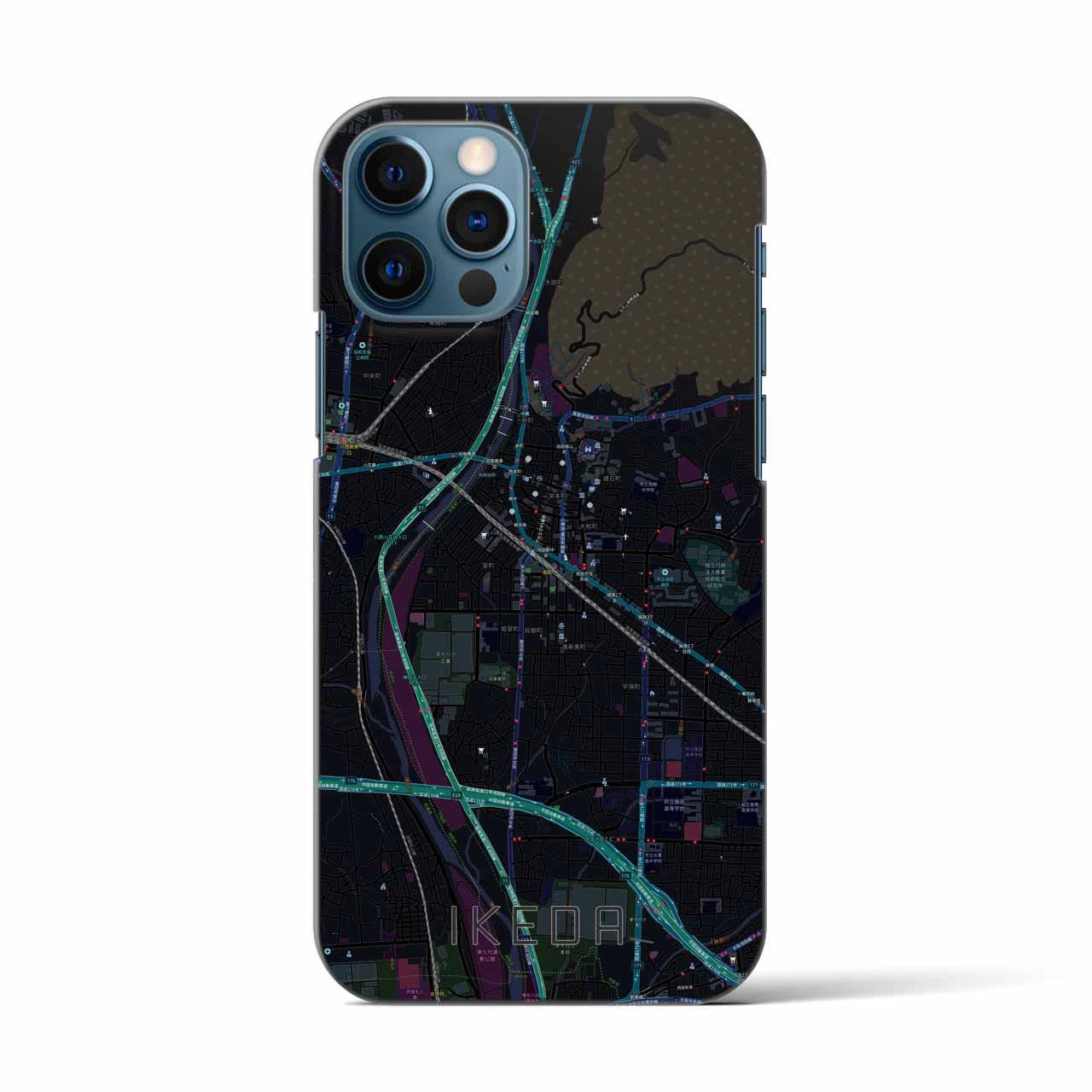 【池田(大阪府)】地図柄iPhoneケース(バックカバータイプ)