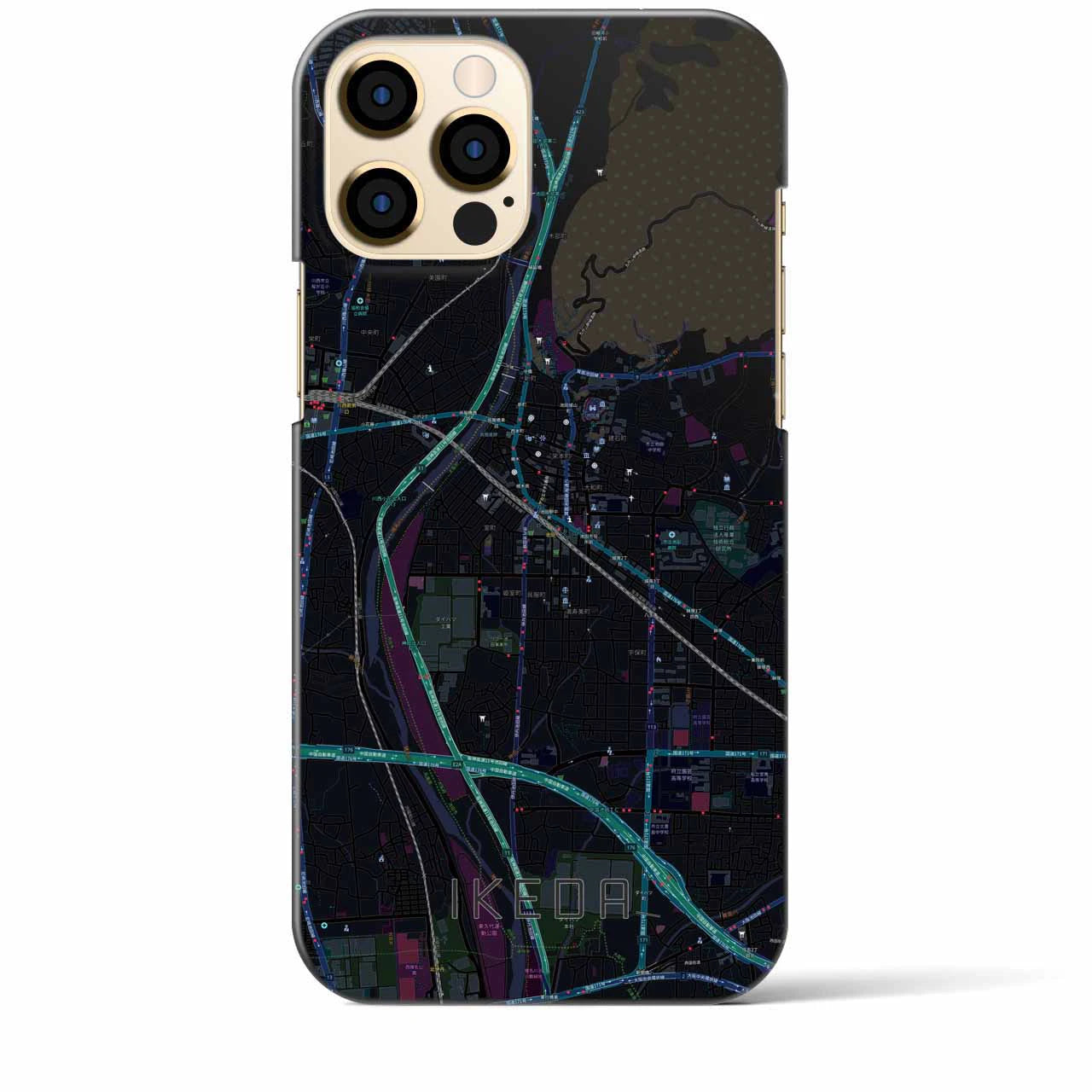 【池田(大阪府)】地図柄iPhoneケース(バックカバータイプ)