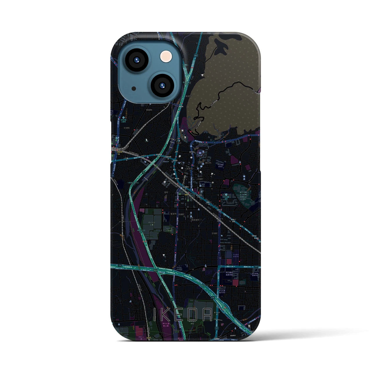 【池田(大阪府)】地図柄iPhoneケース(バックカバータイプ)