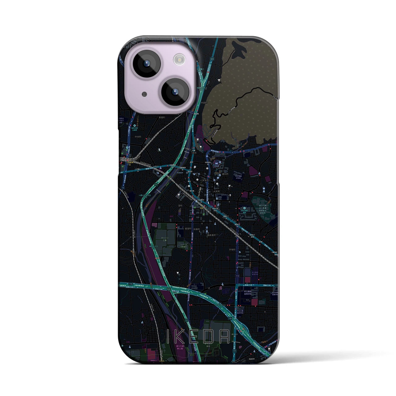 【池田(大阪府)】地図柄iPhoneケース(バックカバータイプ)