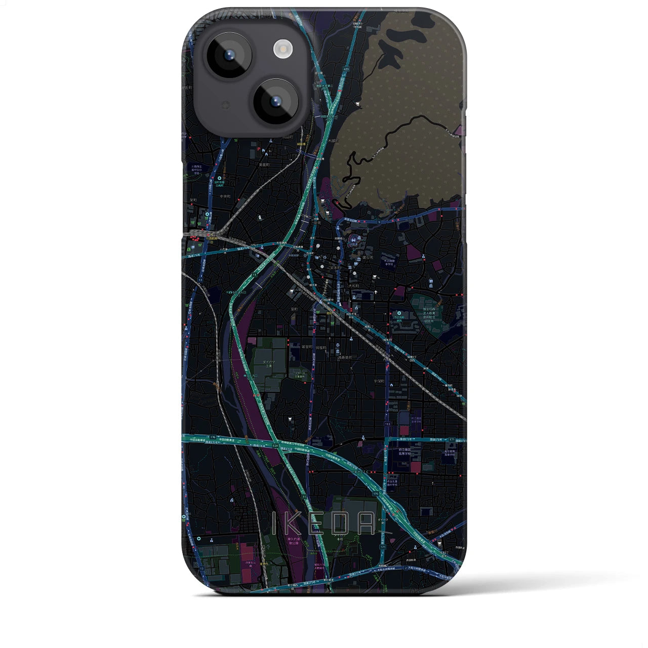 【池田(大阪府)】地図柄iPhoneケース(バックカバータイプ)