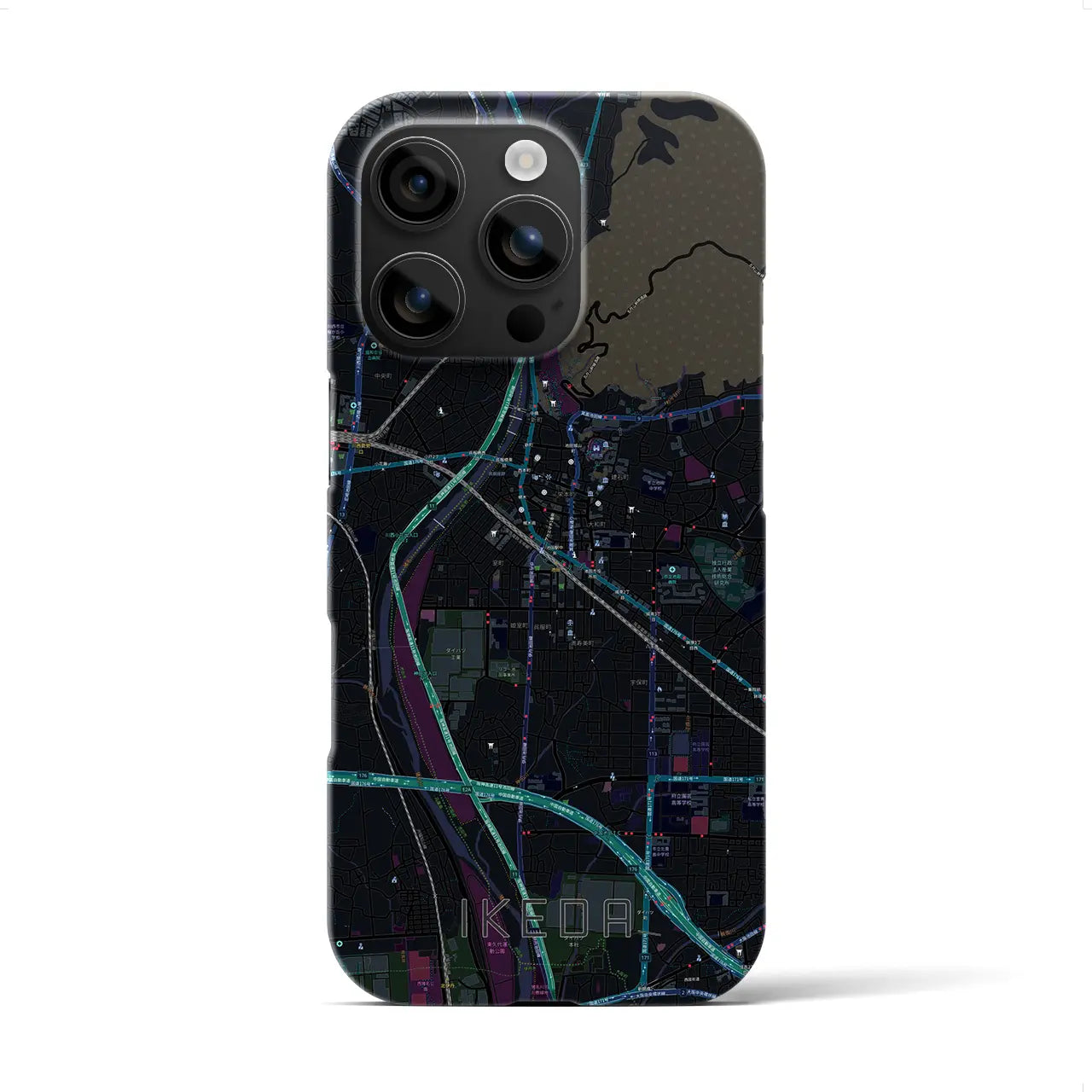 【池田(大阪府)】地図柄iPhoneケース(バックカバータイプ)