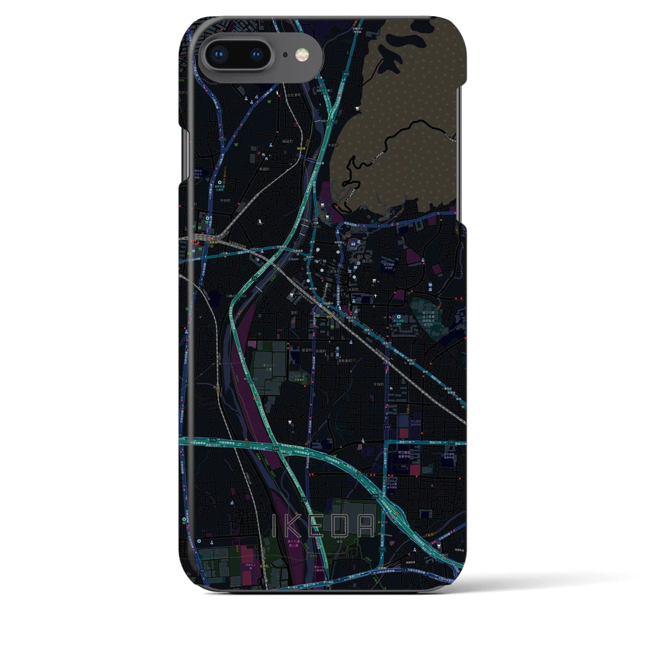 【池田(大阪府)】地図柄iPhoneケース(バックカバータイプ)