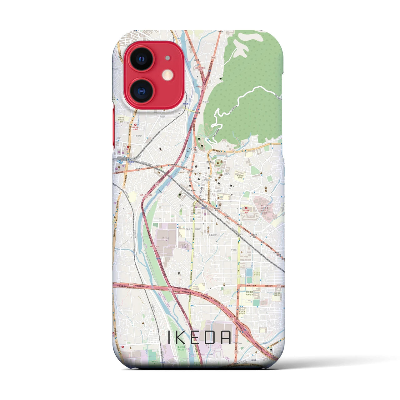 【池田(大阪府)】地図柄iPhoneケース(バックカバータイプ)