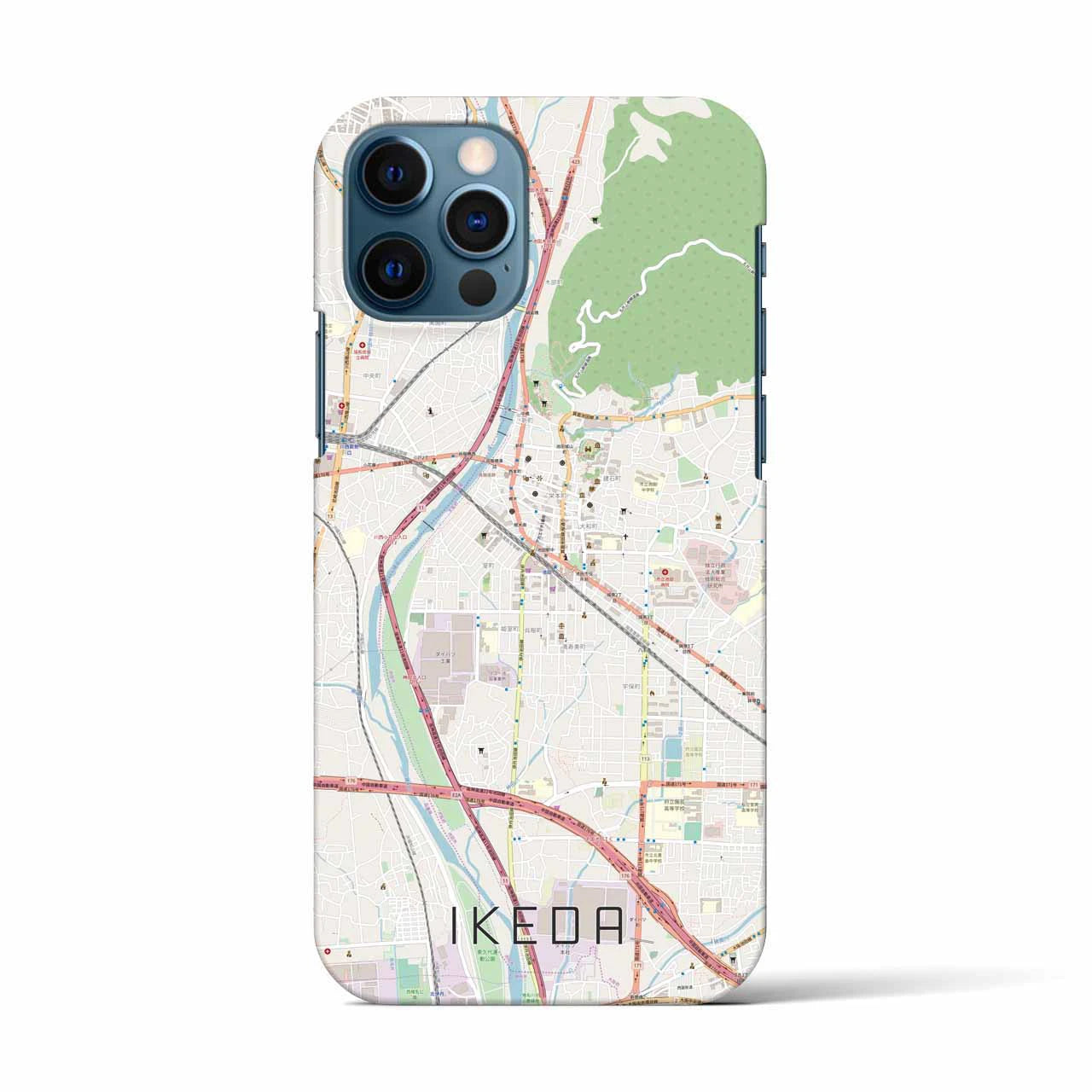 【池田(大阪府)】地図柄iPhoneケース(バックカバータイプ)