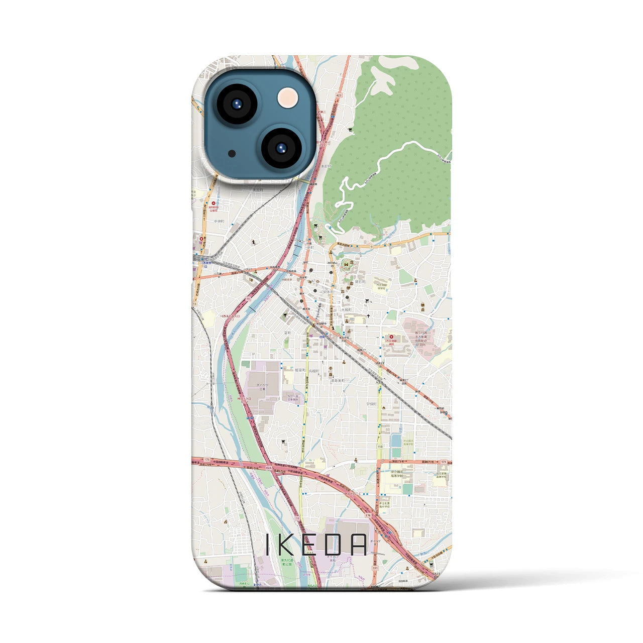【池田(大阪府)】地図柄iPhoneケース(バックカバータイプ)