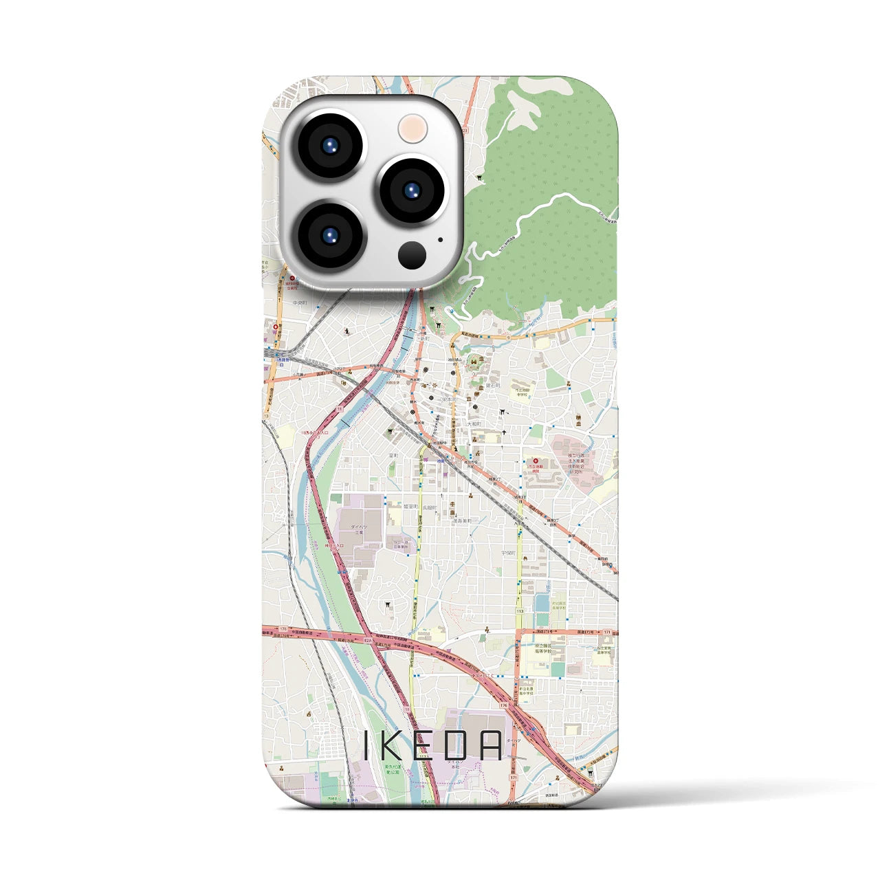 【池田(大阪府)】地図柄iPhoneケース(バックカバータイプ)