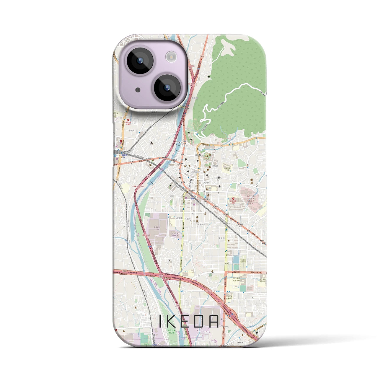 【池田(大阪府)】地図柄iPhoneケース(バックカバータイプ)