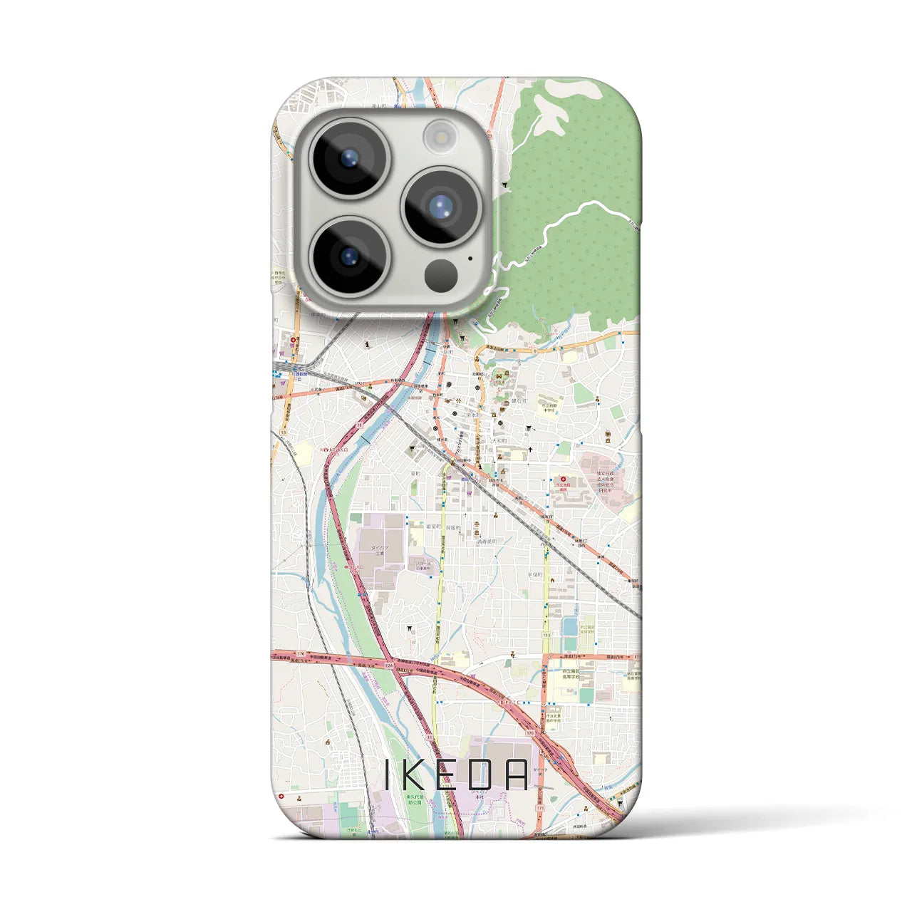 【池田(大阪府)】地図柄iPhoneケース(バックカバータイプ)